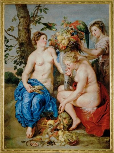 Ceres mit zwei Nymphen von Peter Paul Rubens